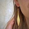 Elongated Drop Gold Earrings