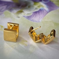 Image 2 of Cube Gold Earrings