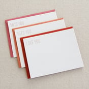 Image of miss/need/love you: 3-pk flat cards foil stamped