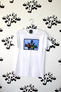 Image of really here for us hand painted tee in white 