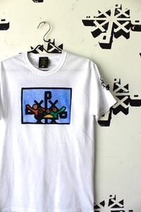 Image of really here for us hand painted tee in white 