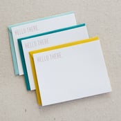 Image of hello there: 3-pk flat cards foil stamped
