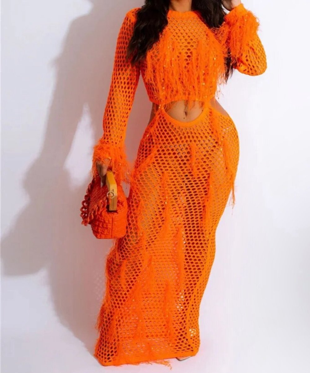 Refringe Dress (Orange )