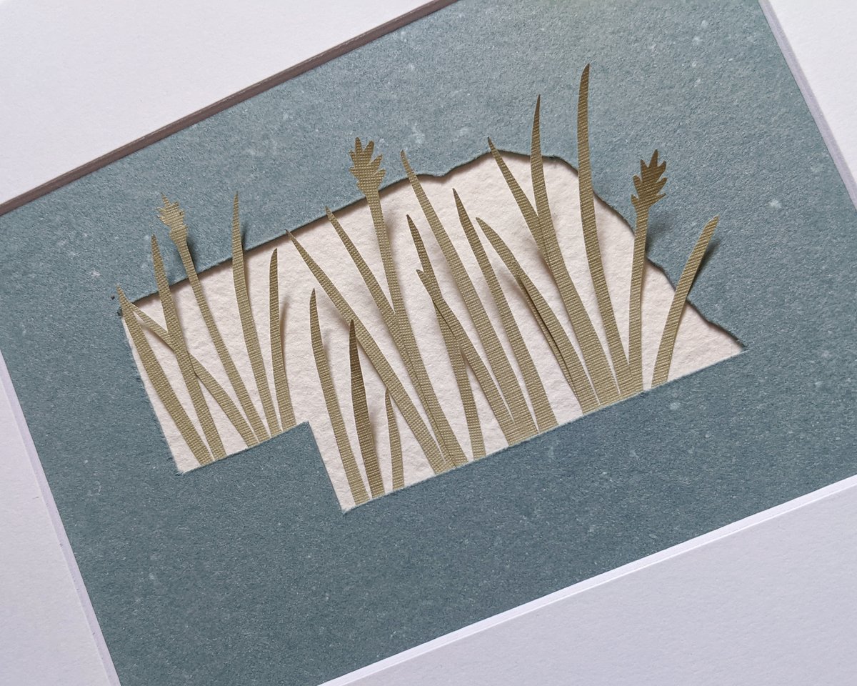 Image of Nebraska grasses cut paper