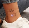 Heart & Butterfly Pair Anklet