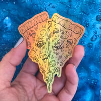 Image 1 of Pizza Holographic Stickers! 