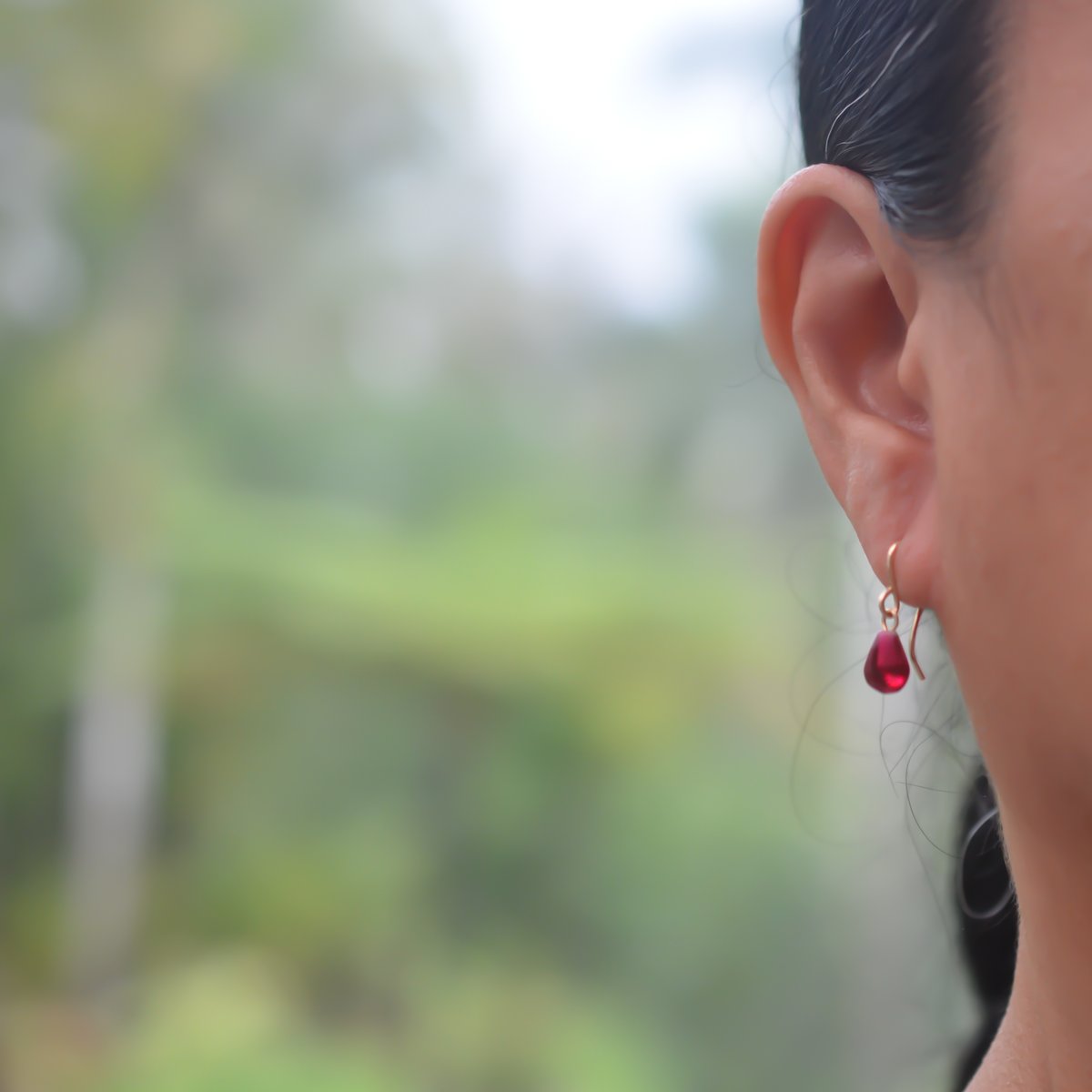 Image of Tiny Pomegranate Seed Earrings