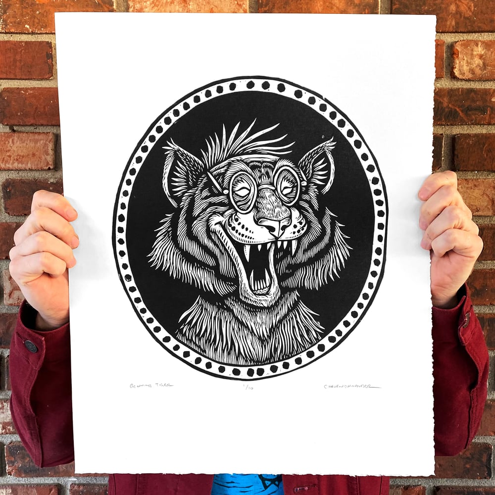 Grinning Tiger Print