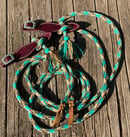 Image 3 of 15ft -16ft Yacht Line Split Reins with Slobber Straps with Buckle