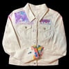 Pink Lighting marbled cropped denim jacket