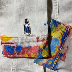 Image of Pink Lighting marbled cropped denim jacket