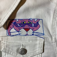 Image 3 of Pink Lighting marbled cropped denim jacket