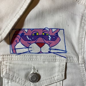 Image of Pink Lighting marbled cropped denim jacket