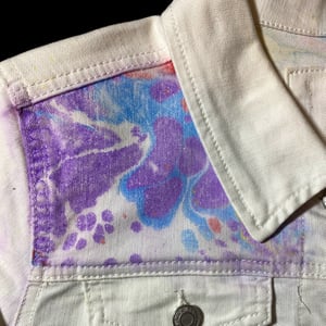 Image of Pink Lighting marbled cropped denim jacket