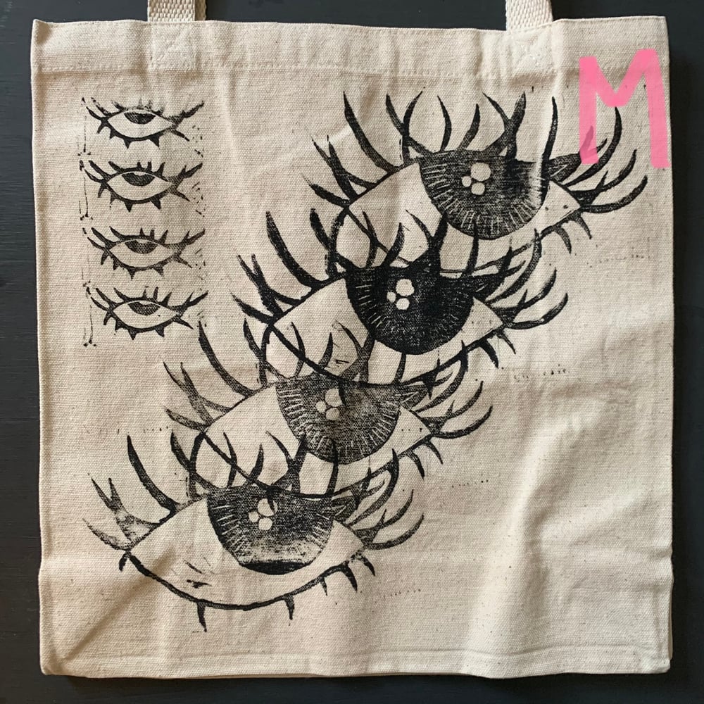 Eyeball Block Print Tote