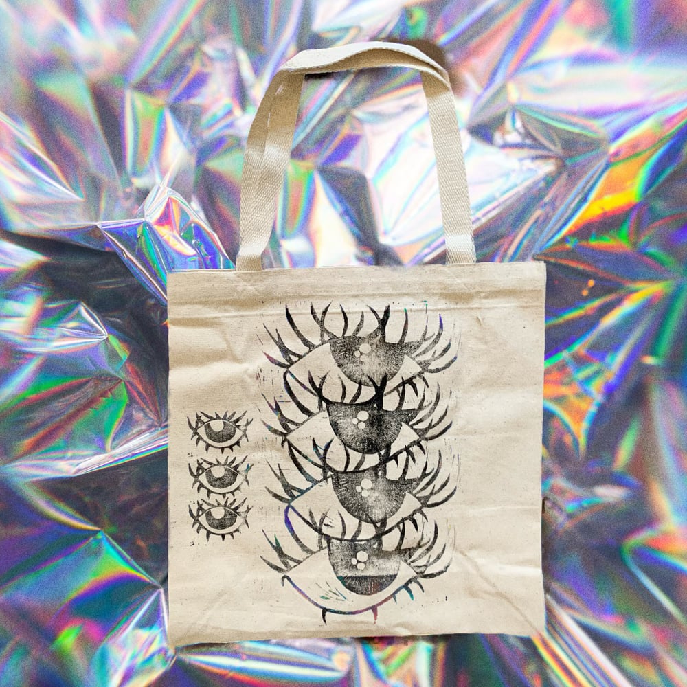Eyeball Block Print Tote
