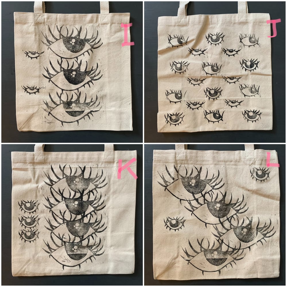 Eyeball Block Print Tote