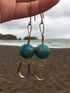Upcycled Globe & Textured Brass Earrings Image 2