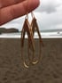 Mixed Texture Teardrop Brass Earrings (Long) Image 2