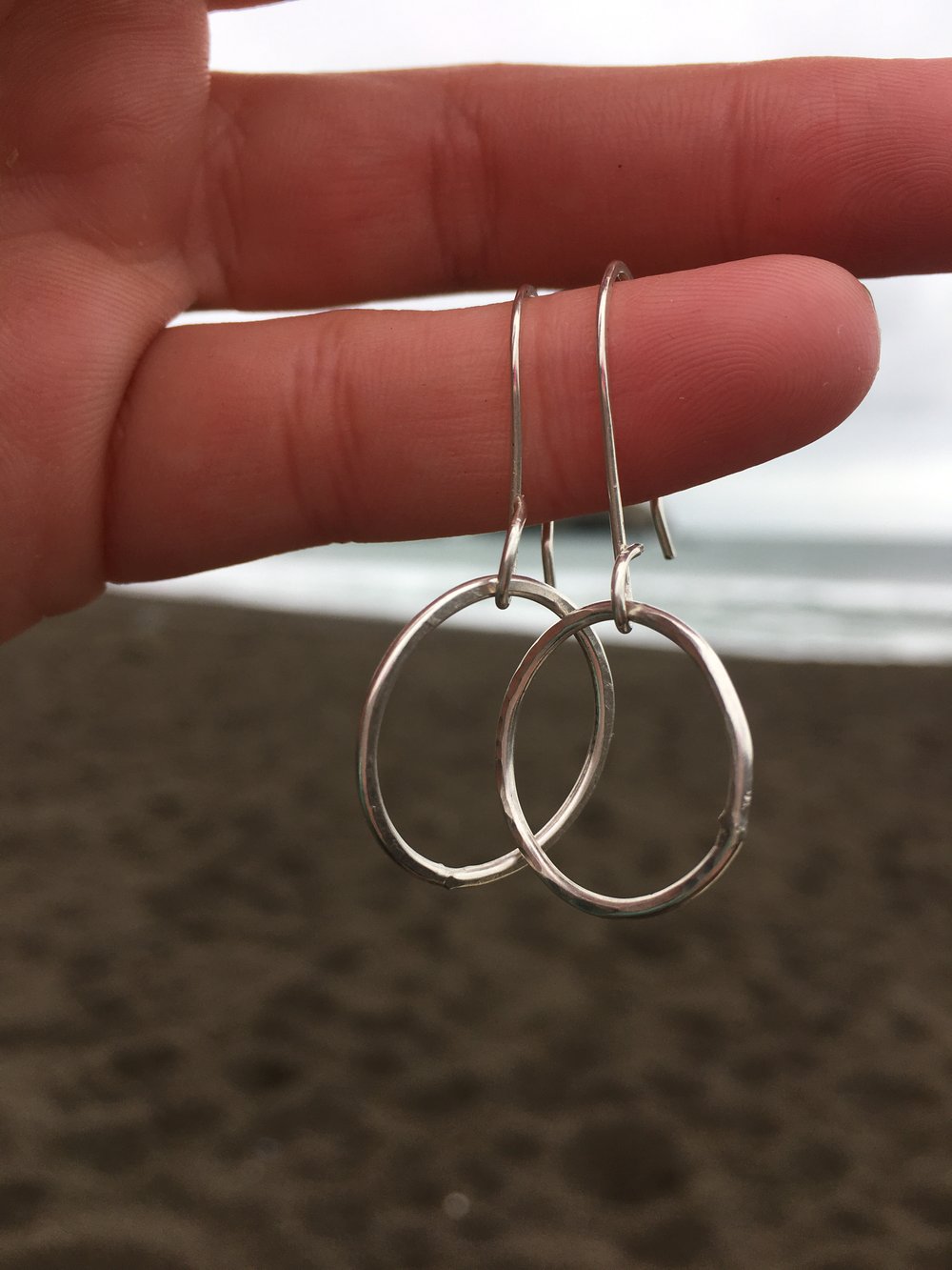 Image of Sweet Silver Circle Earrings