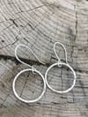 Textured Silver Circle Earrings