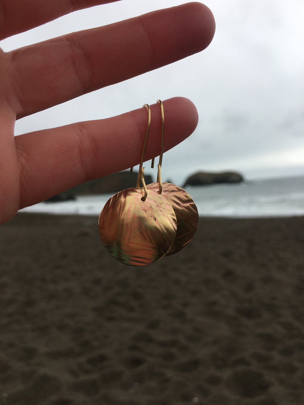 Image of Striped Full Moon Earrings