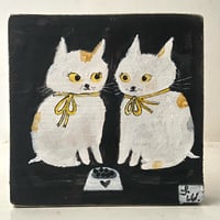 Image 1 of Original painting on wood-kitty kitty 