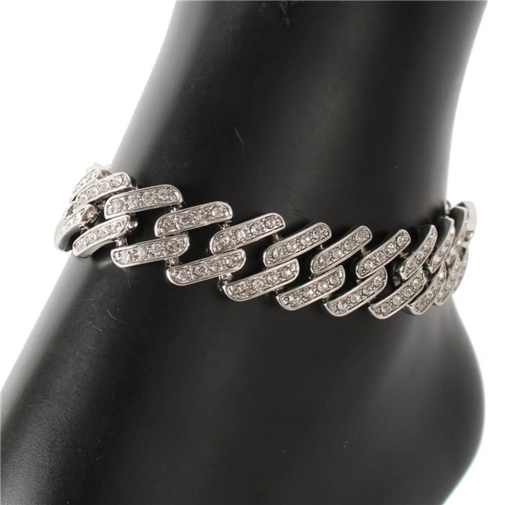 Image of Crystal Cuban Link Anklets