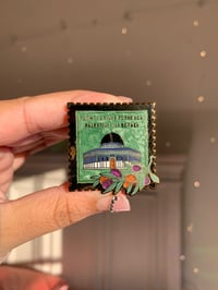 Image 5 of Palestine Hard Enamel Pin with Keffiyeh Backing Card