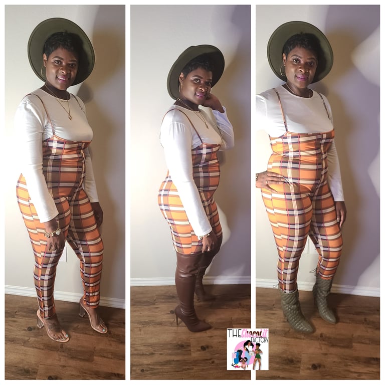 Orange Plaid 2-Piece Set Image 3