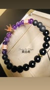 King and Queen gold crown Amethyst bracelet