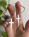 HEART HOOP DAGGER EARRINGS 
