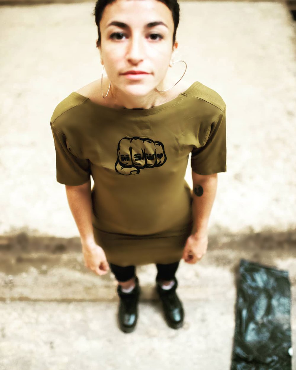 Image of POP CORN DRESS OLIVE