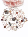 Agate, Pink Pearls, Moonstone and Crystal Necklace 