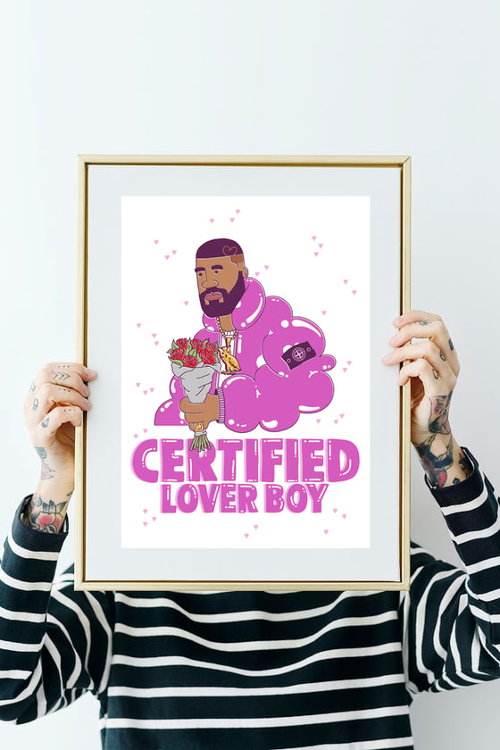 Image of Certified Lover Boy A3 sized print.