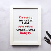 Image of I'm Sorry For What I Did When I Was Hangry cross-stitch pattern