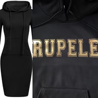 Image 1 of RUPELE Varsity Hoodie Dress GEAUXLD