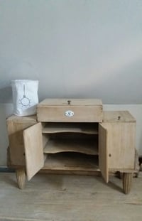 Petit meuble de bureau bois blanchi