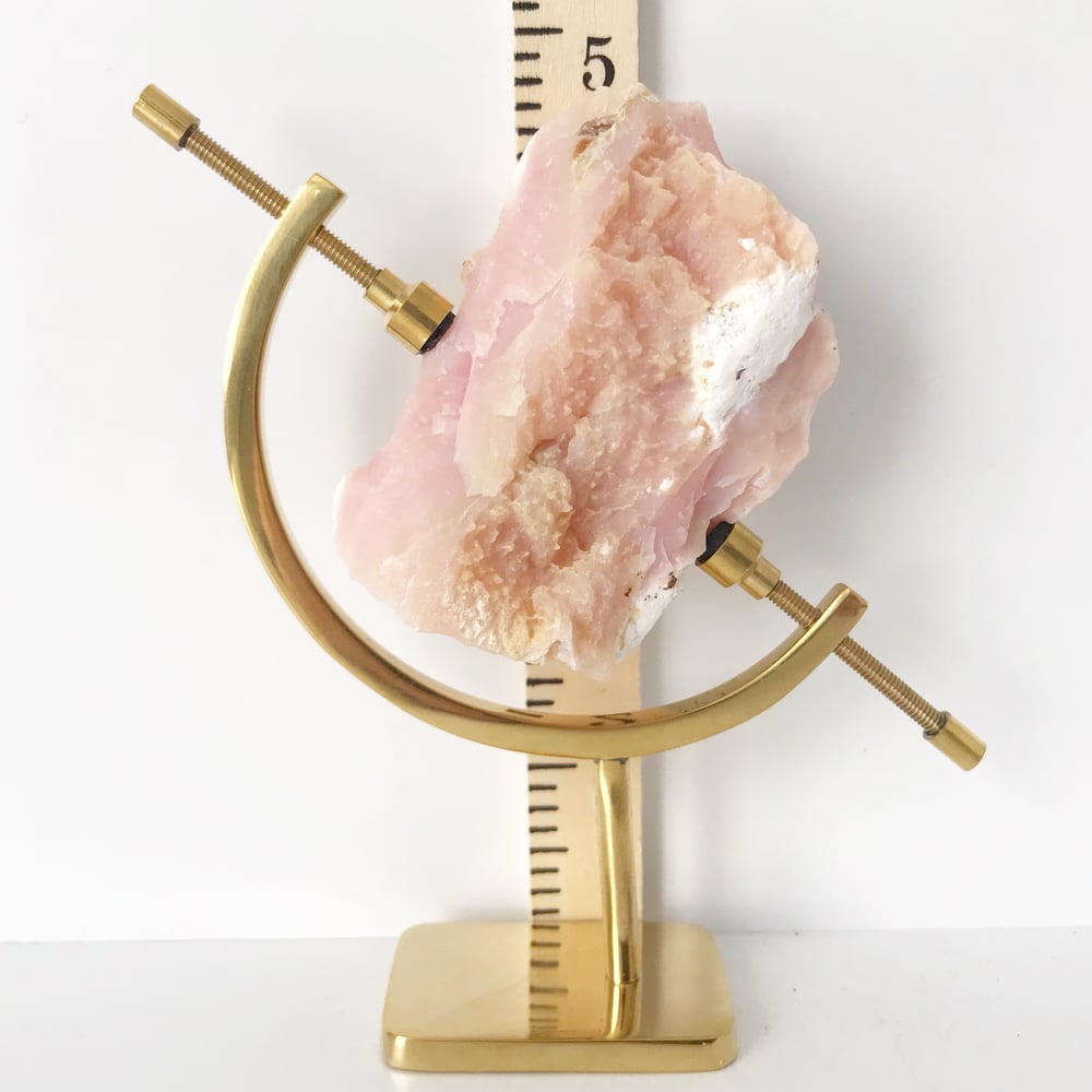 Image of Pink Opal no.03 + Brass Arc Stand