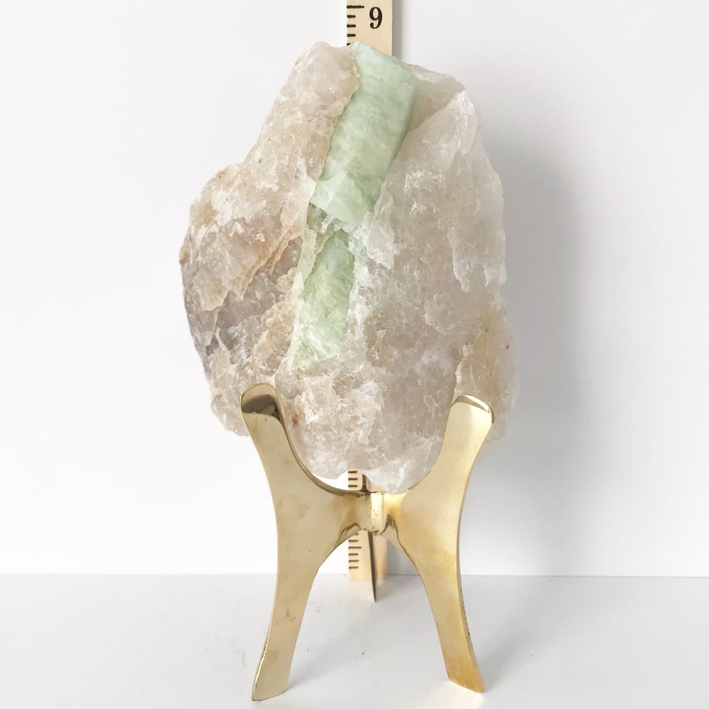 Image of Aquamarine no.30 + Brass Easel Stand
