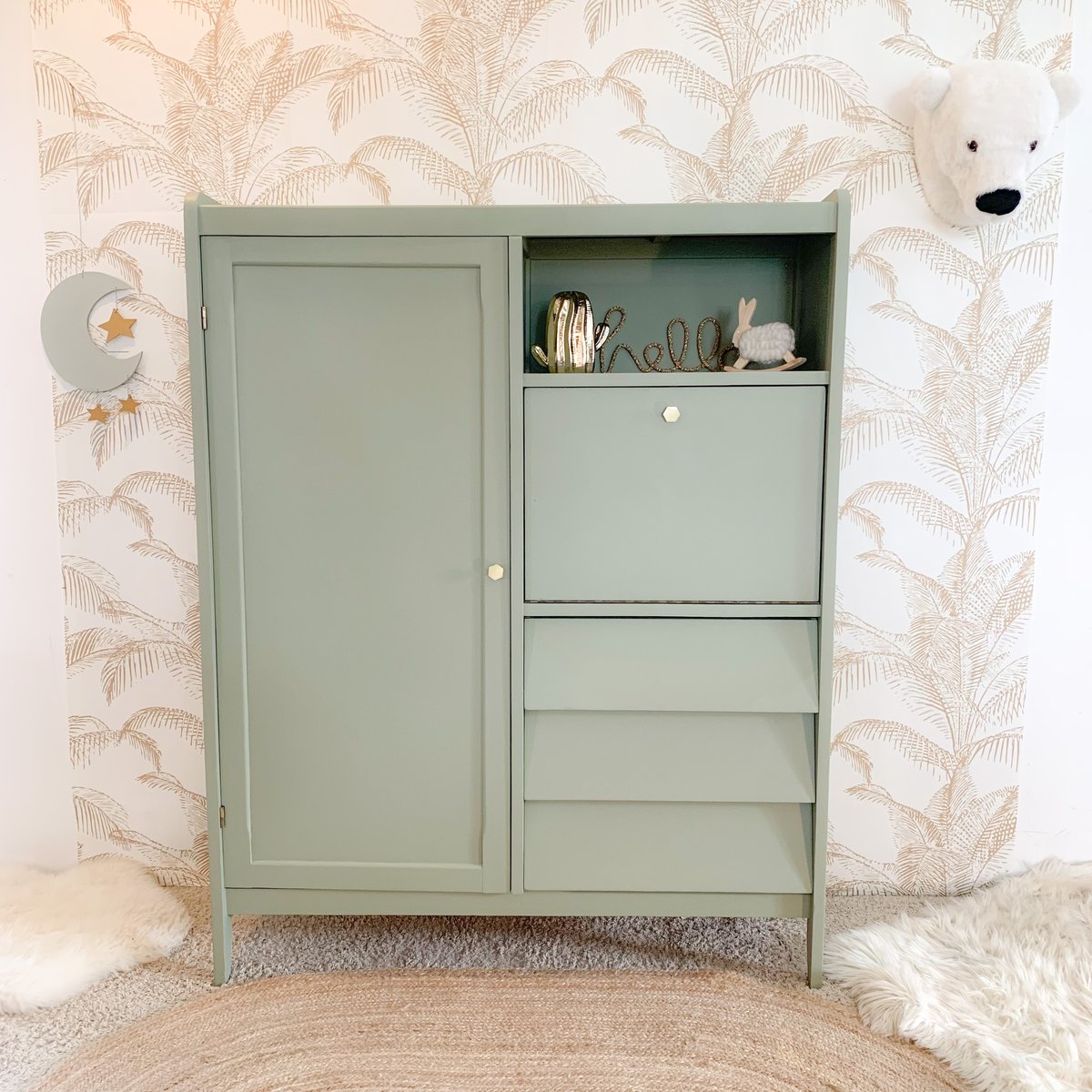 Image of VENDUE/SOLD OUT Armoire Secrétaire Gold