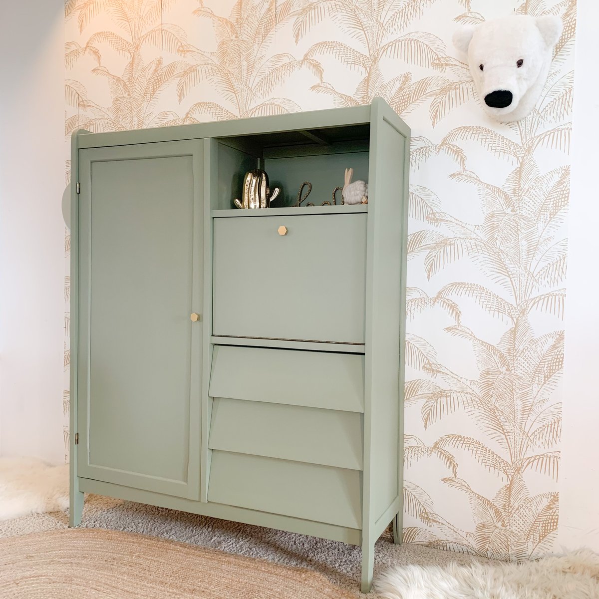 Image of VENDUE/SOLD OUT Armoire Secrétaire Gold
