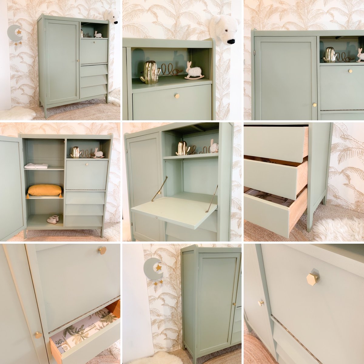 Image of VENDUE/SOLD OUT Armoire Secrétaire Gold