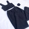 Black super cosy teddy set 