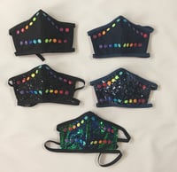 Image 1 of Rainbow Studded Fabric Face Masks (with filter pocket and nose wire) 