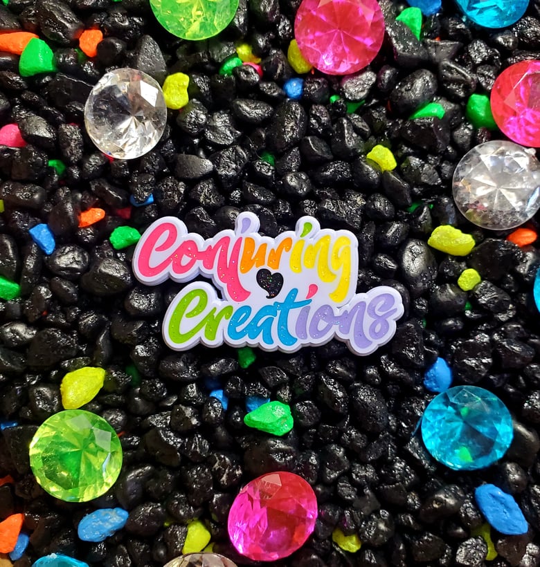 Image of 🍭 White Candy Conjuring Creations Logo Pin 🍭