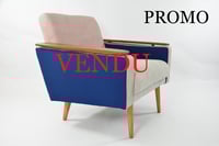 Image 1 of Fauteuil Tricolore rose bleu gris