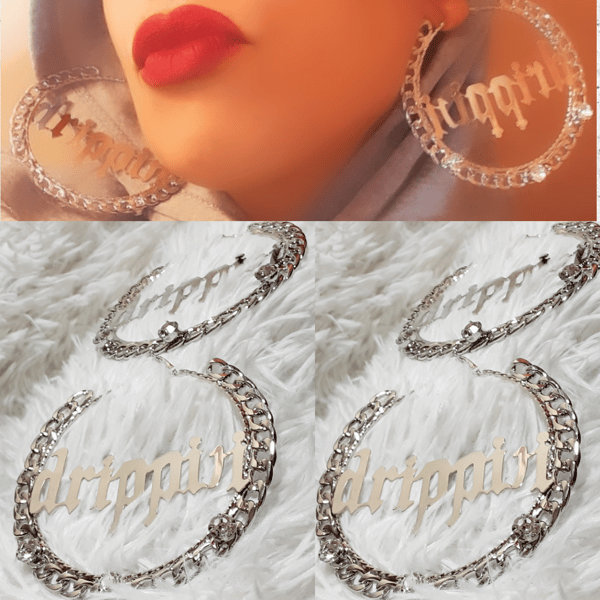 Image of Saucy Big Drip Hoop Earrings 