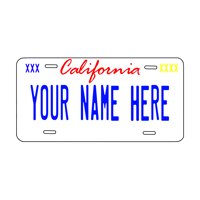 Image 1 of White Custom Cali Vanity License Plates