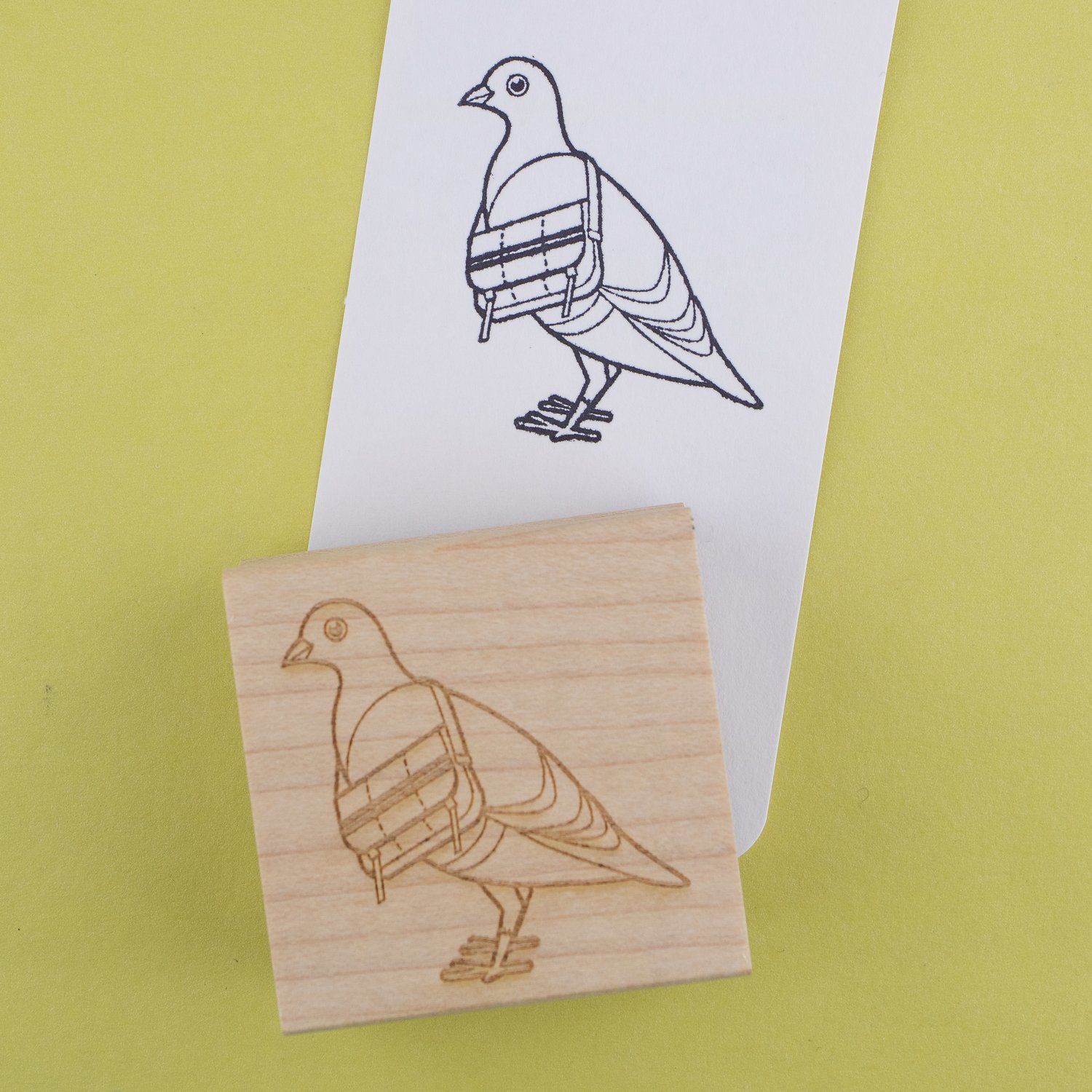 "The Deliverator" Postal Pigeon Rubber Stamp